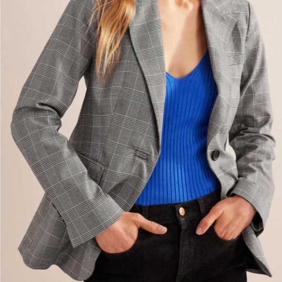 Boden Classic Gray Check Blazer - Picture 1 of 7